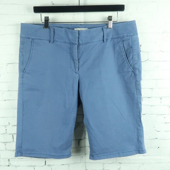 THE LOFT MARISA BLUE CASUAL COTTON BERMUDA SHORT SIZE 12 - Picture 1 of 6